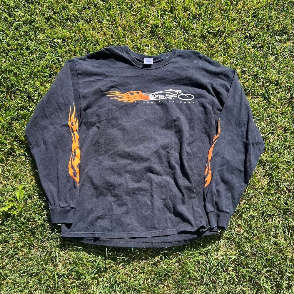 Y2K Phoenix Arizona Biker Long Sleeve flames mens size Xl